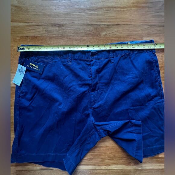 Polo Ralph Lauren Chino Shorts Classic Fit Flat Front Newport Navy Size 46 B NWT - Picture 11 of 15